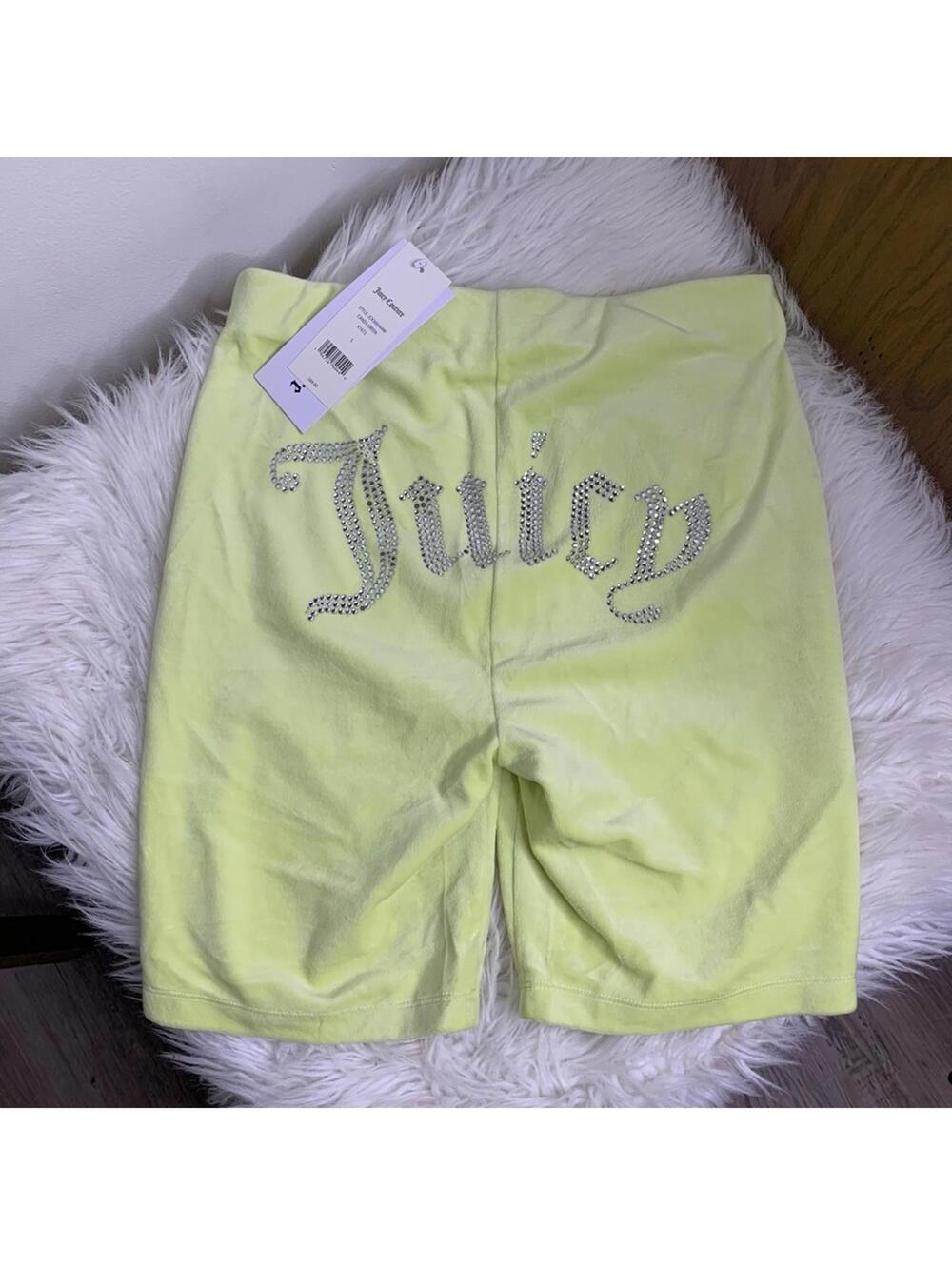 Juicy Couture Bermuda Velour Bling Embellished Bike Shorts Size S